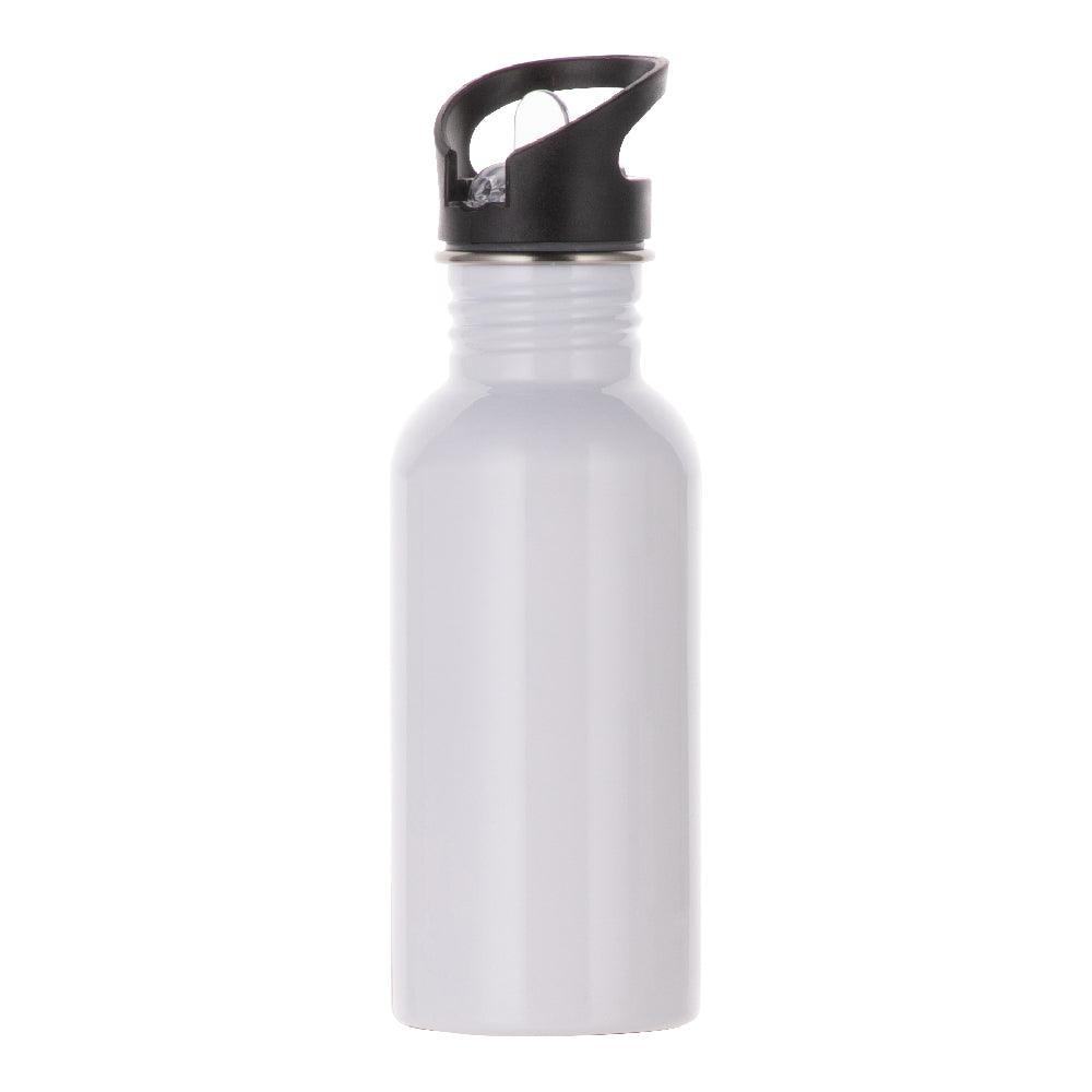 Water Bottles - Integrated Straw - 600ml - White 