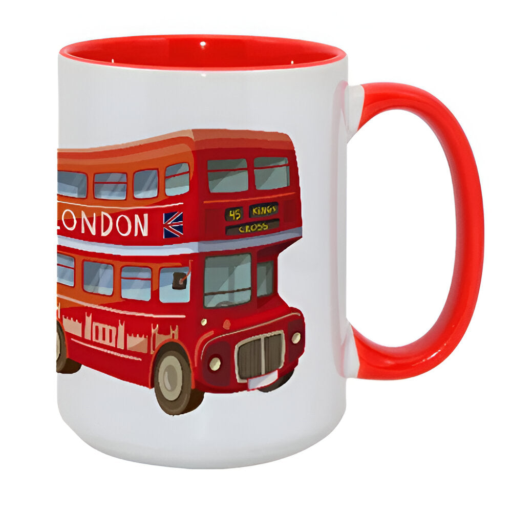 Mugs - 15oz - Inner and Handle Coloured - Red