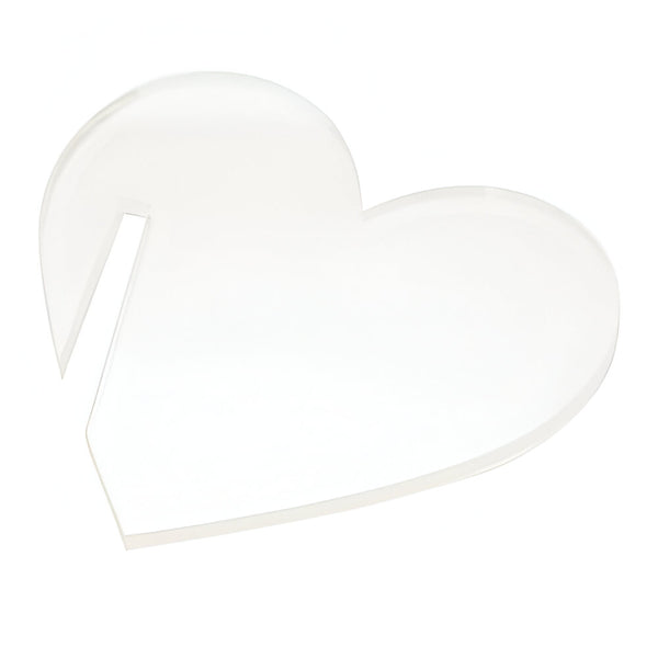 Acrylic - 5 x Drinks Tags - Heart - 4mm Thickness