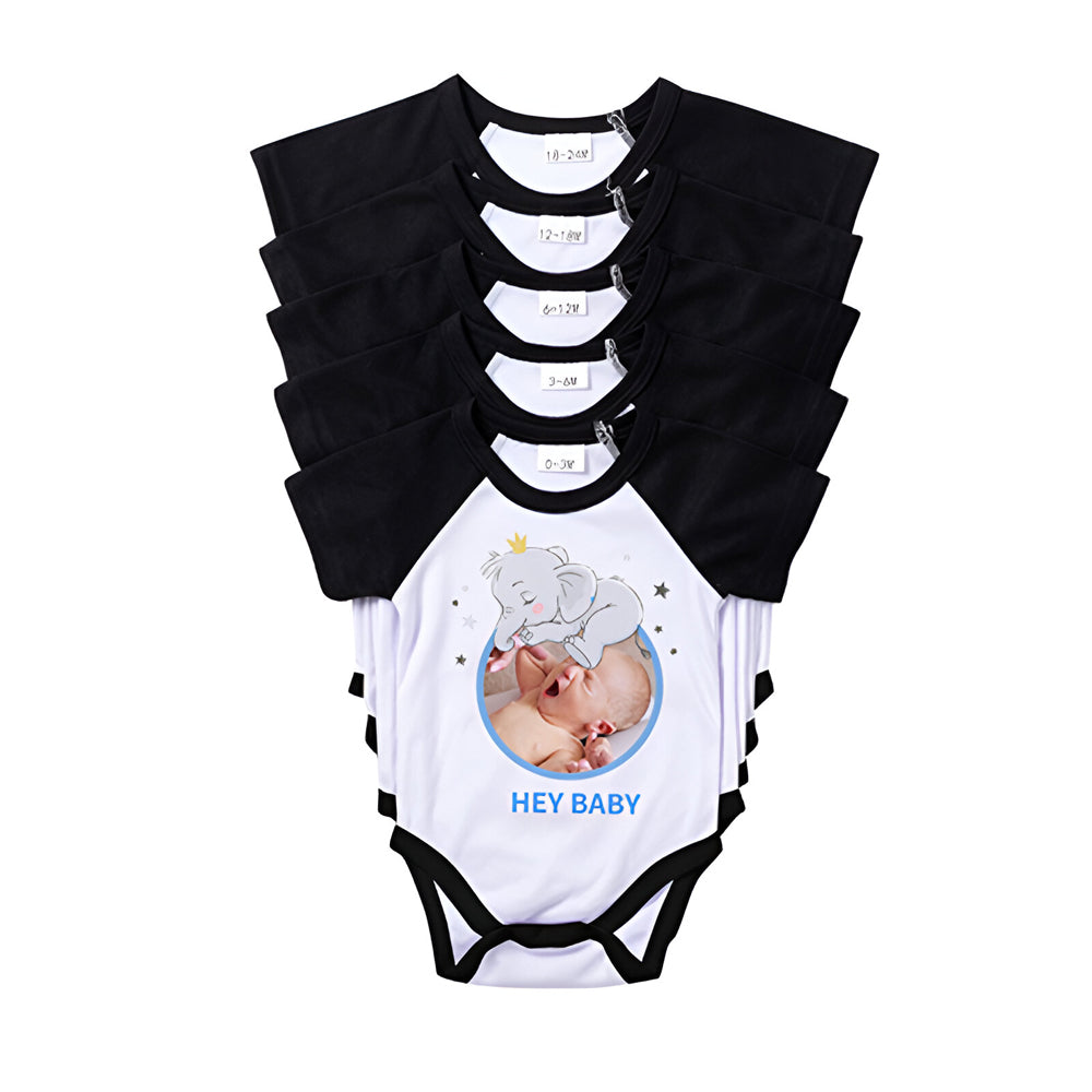 Apparel - Pack of 10 x Baby Grow - Short Sleeves - Raglan - BLACK - Longforte Trading Ltd