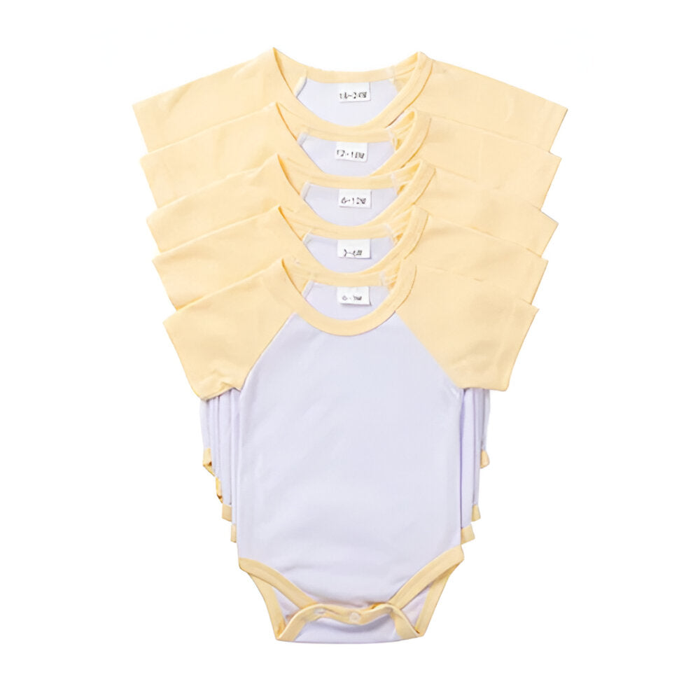 Vêtements - Pack de 10 x Baby Grow - Manches courtes - Raglan - JAUNE