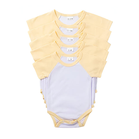 Vêtements - Pack de 10 x Baby Grow - Manches courtes - Raglan - JAUNE