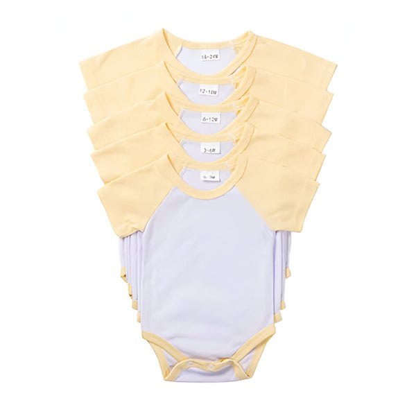 Apparel - Pack of 10 x  Baby Grow - Short Sleeves - Raglan - YELLOW