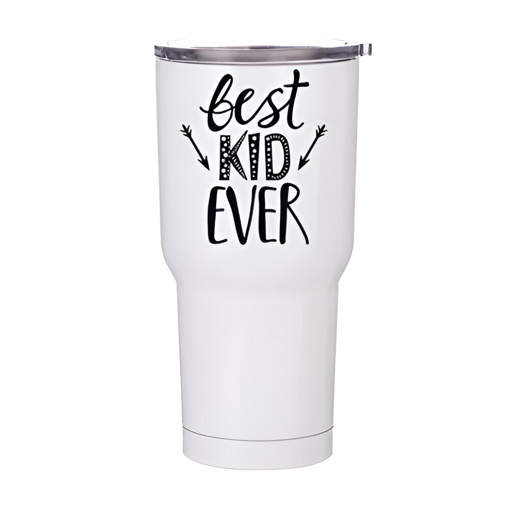 Mugs - STAINLESS STEEL - 30oz Combo Tumbler - White - Sublimation and Engravable