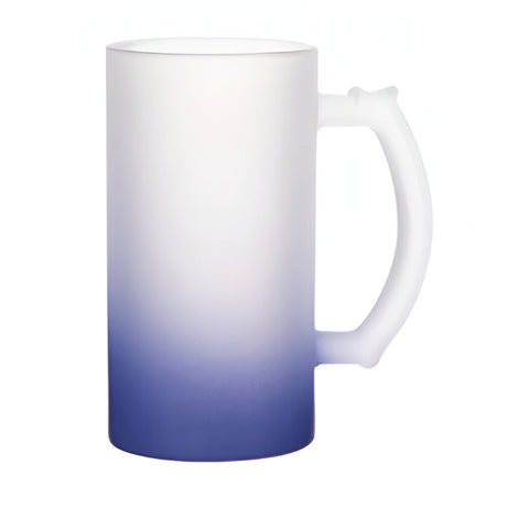 FULL CARTON - 24 x GRADIENT - FROSTED - 16oz Glass 'Trigger' Steins - DARK BLUE