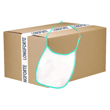 FULL CARTON - 100 x Baby Bibs - 100% Polyester - Teal - Longforte Trading Ltd