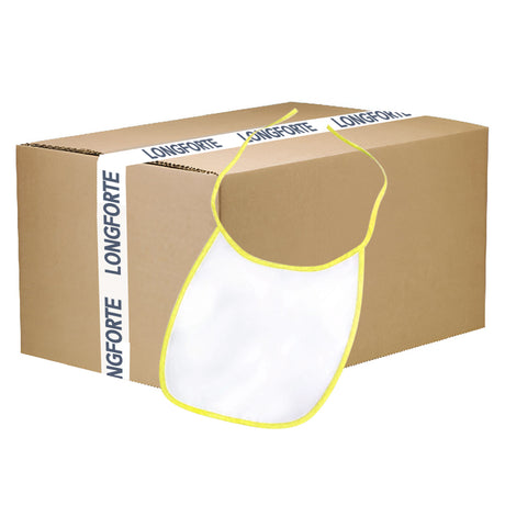 FULL CARTON - 100 x Baby Bibs - 100% Polyester - Yellow - Longforte Trading Ltd