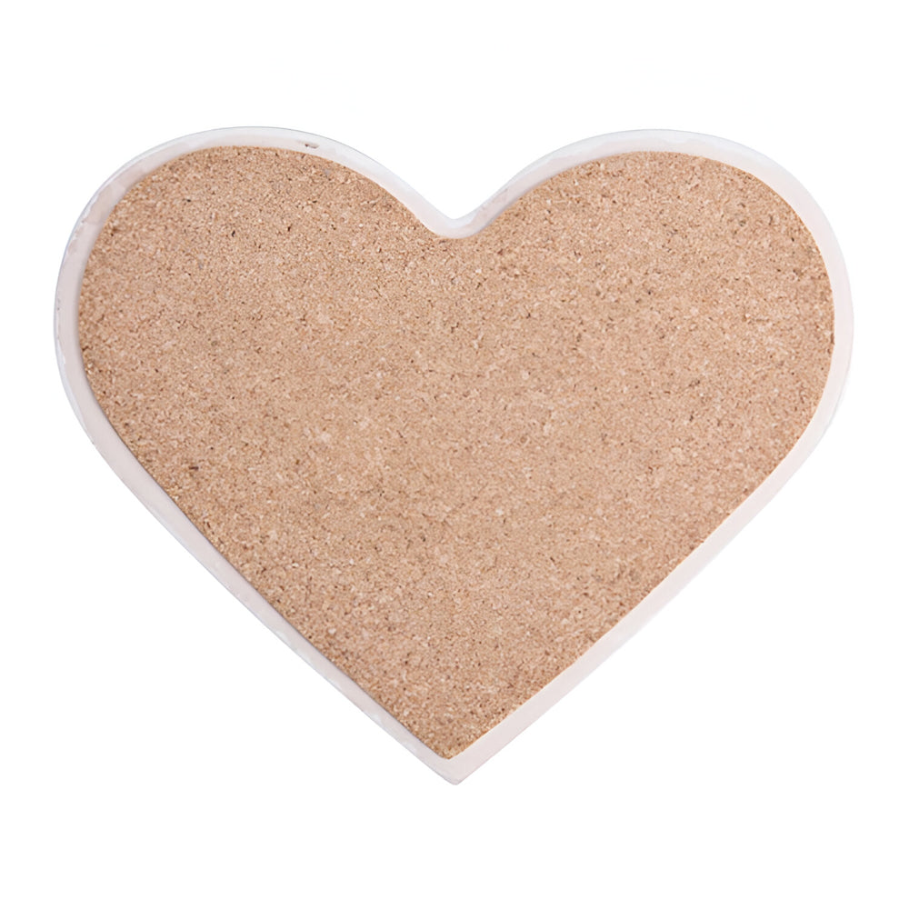 FULL CARTON - 144 x Ceramic Coasters - HEART - 9cm x 11cm - Cork Base