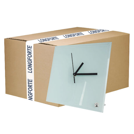 FULL CARTON - 20 x Glass Desk Clocks - GLOSS - Square - 20cm - Longforte Trading Ltd