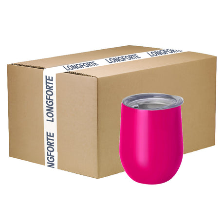 Becher - Weingläser ohne Stiel mit Deckel - 12oz - ROSA