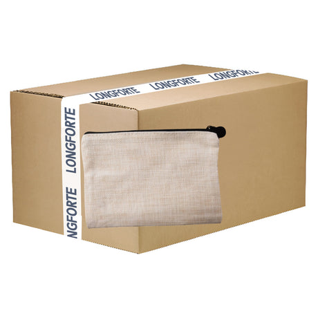 FULL CARTON - 100 x Zip Up Bags - Linen - 12cm x 17.5cm - Longforte Trading Ltd