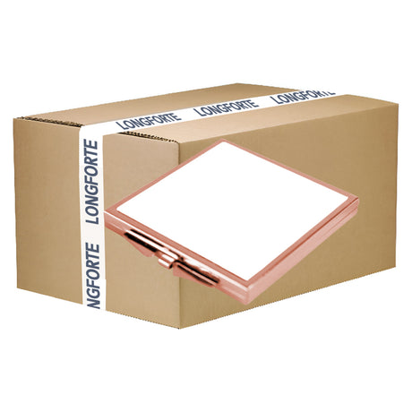 FULL CARTON - 200 x Compact Mirrors - Deluxe Rose Gold - Square 5.5cm - Longforte Trading Ltd