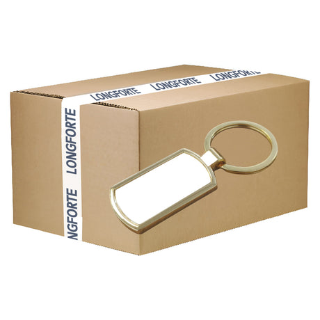 FULL CARTON - 200 x GOLD Sublimation Metal Keyring - Oblong - Longforte Trading Ltd