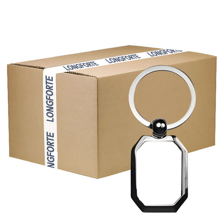 FULL CARTON - 200 x Hexagonal Blank Sublimation Metal Keyrings - Longforte Trading Ltd