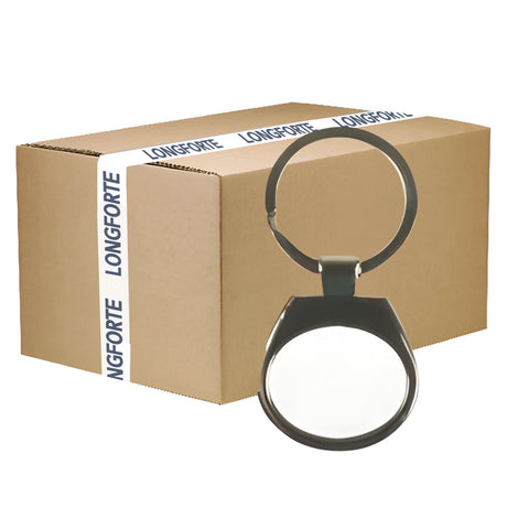 FULL CARTON - 200 x Horizontal Oval Blank Sublimation Metal Keyrings - Longforte Trading Ltd