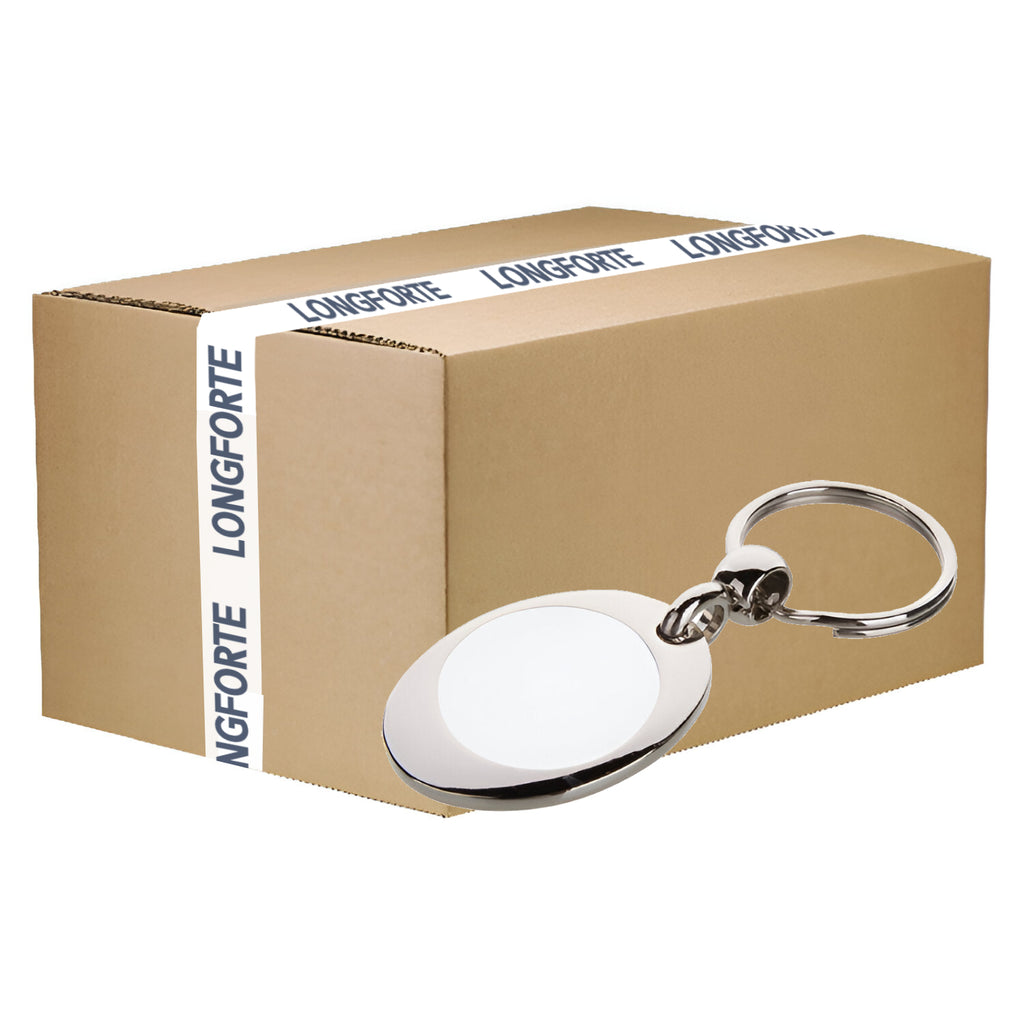 FULL CARTON - 100 x Trolley Coin Metal Keyrings