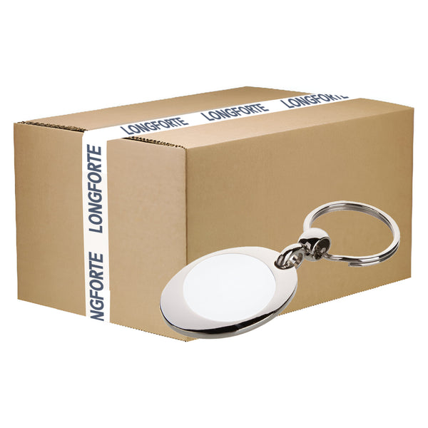 FULL CARTON - 100 x Trolley Coin Metal Keyrings