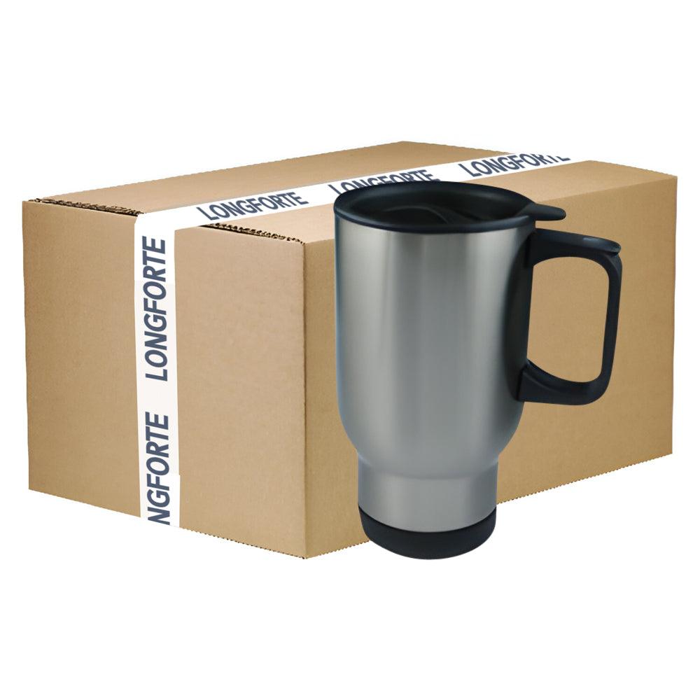 FULL CARTON 48 x Blank 14oz SILVER Travel Sublimation Mugs