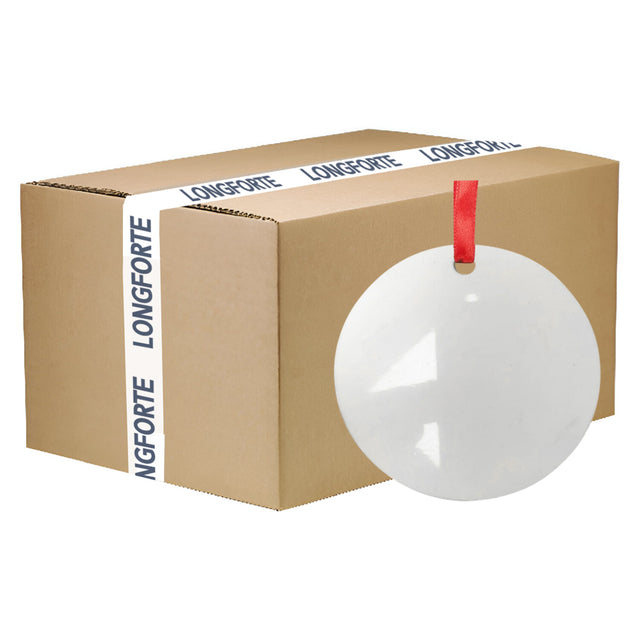 FULL CARTON - (100 PIECES) LARGE (7cm x 7cm) MDF Hanging Ornament - Round - Longforte Trading Ltd