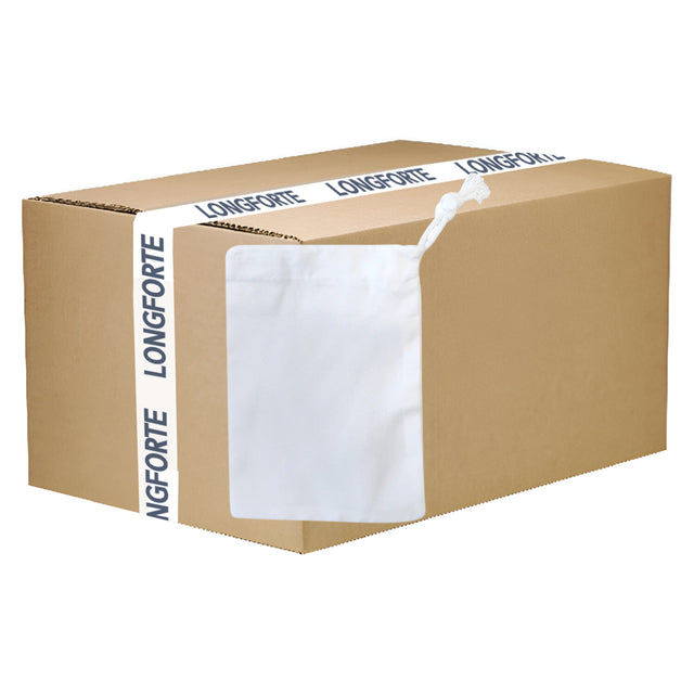 FULL CARTON - 100 x Premium Drawstrings with Stopper - Canvas - White - 10cm x 15cm - Longforte Trading Ltd