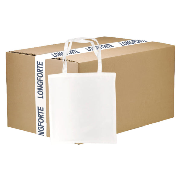 FULL CARTON 100 x Tote Bags Milan Canvas White 38cm x 40cm Short Handles Dye Sublimation Blanks Longforte Longforte Trading Ltd