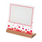 Frame - Glass Frame and Wooden Base - Red Heart Design - 20cm x 20cm