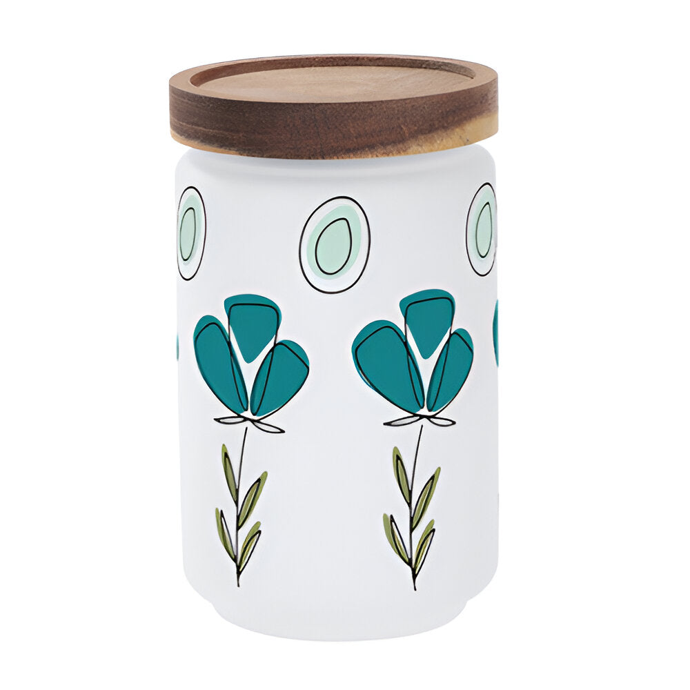Mugs - Verre - Pot en verre de 550 ml avec couvercle en bambou et paille - BLEU FONCÉ