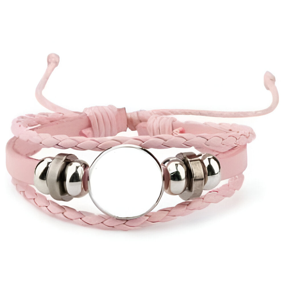 Bijoux - Bracelet - Bracelet Cuir - Rose