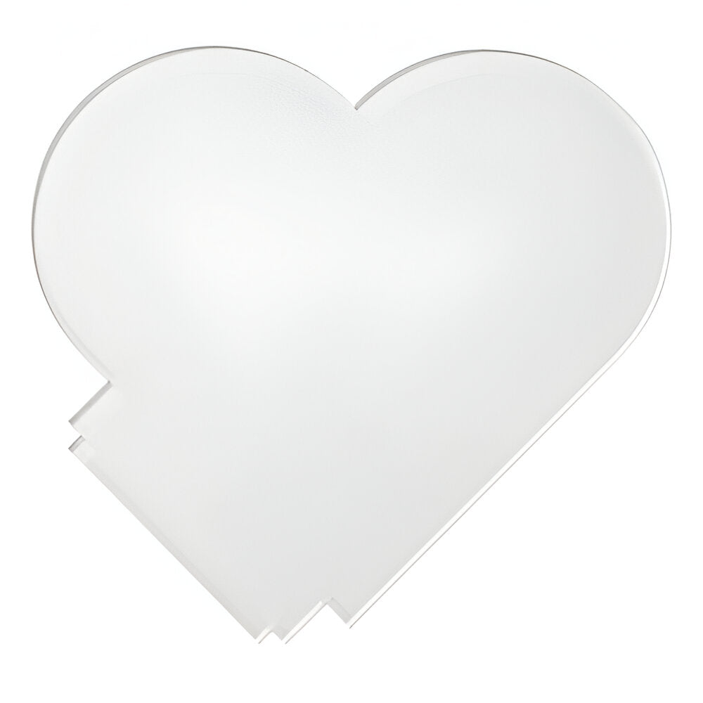 Lamp - Acrylic Heart Photo Frame (15cm x 15cm) with LED Lamp - OVAL BASE