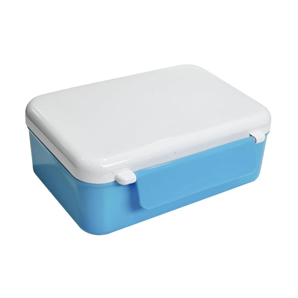 Lunchbox - Plastic - Double Locking Square Lunch Box - Blue