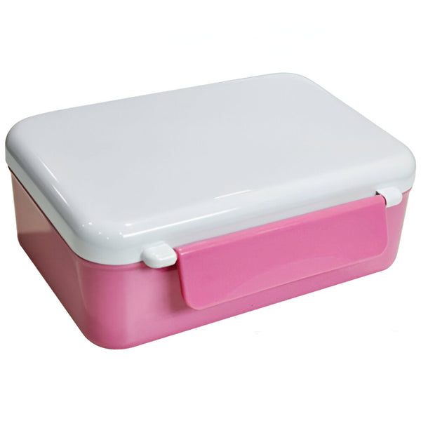 Lunchbox - Plastic - Double Locking Square Lunch Box - Pink