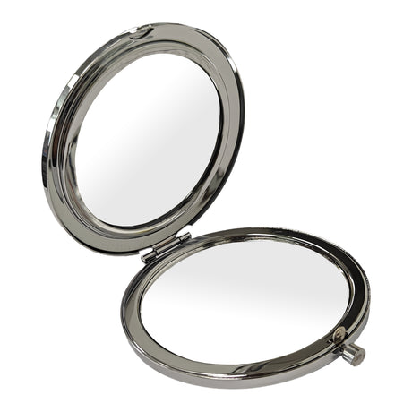 10 x Compact Mirror - Chrome with Push Button - Round - Longforte Trading Ltd