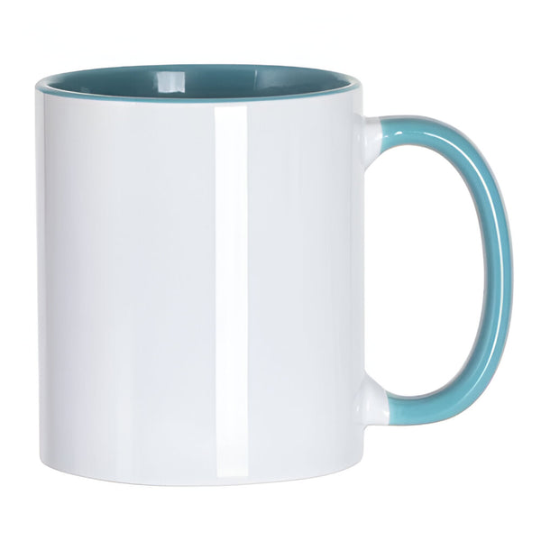 Mugs - 11oz - Inner and Handle Coloured - Lake Blue