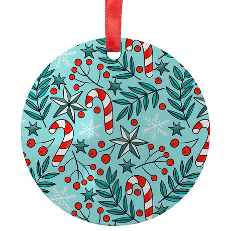 Ornaments - 10 x LARGE (7cm x 7cm) - MDF Hanging Ornament with Red Ribbon - Round