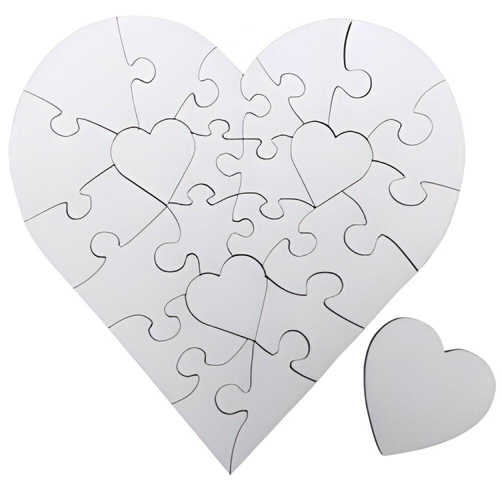 Puzzle - MDF - Herz - 24 Teile 17cm x 17cm 