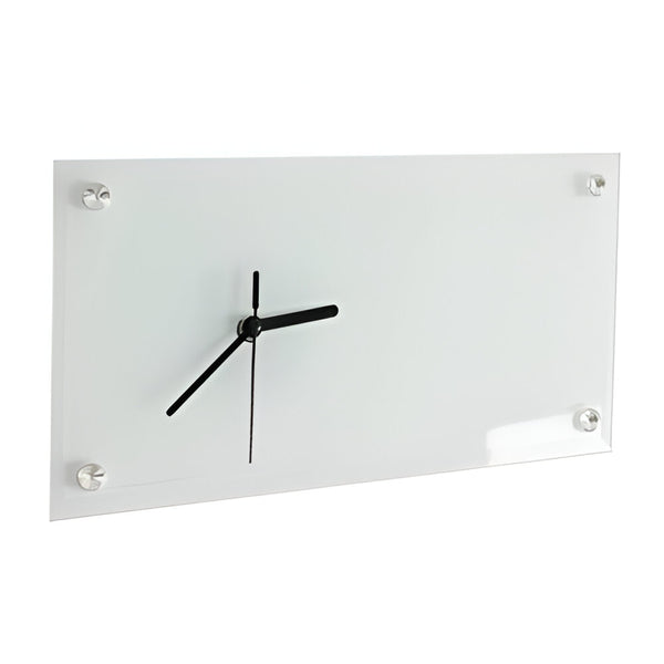 Clock - Glass - 30cm x 16cm Desk Clock