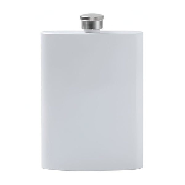 Hip Flask - Stainless Steel - 8oz - WHITE