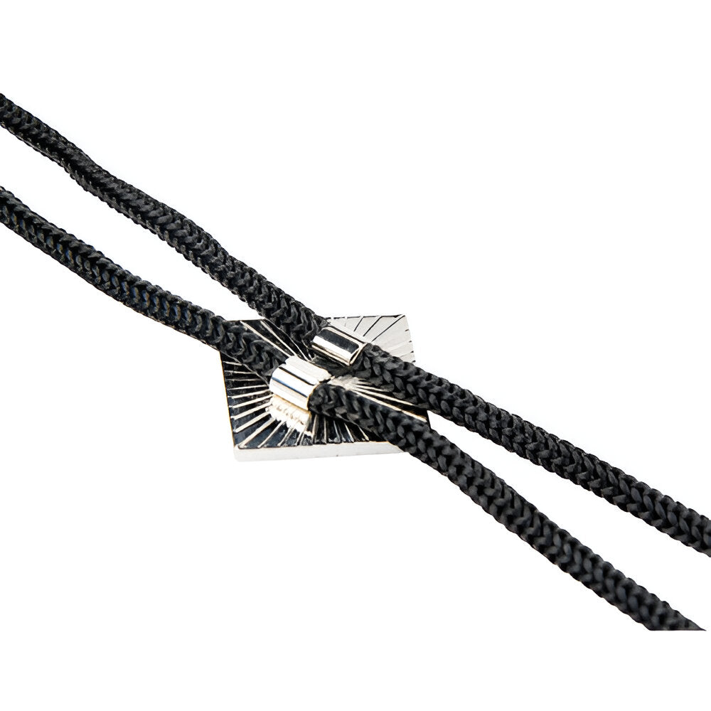 Ties - Bolo Tie with Black Strap - Square