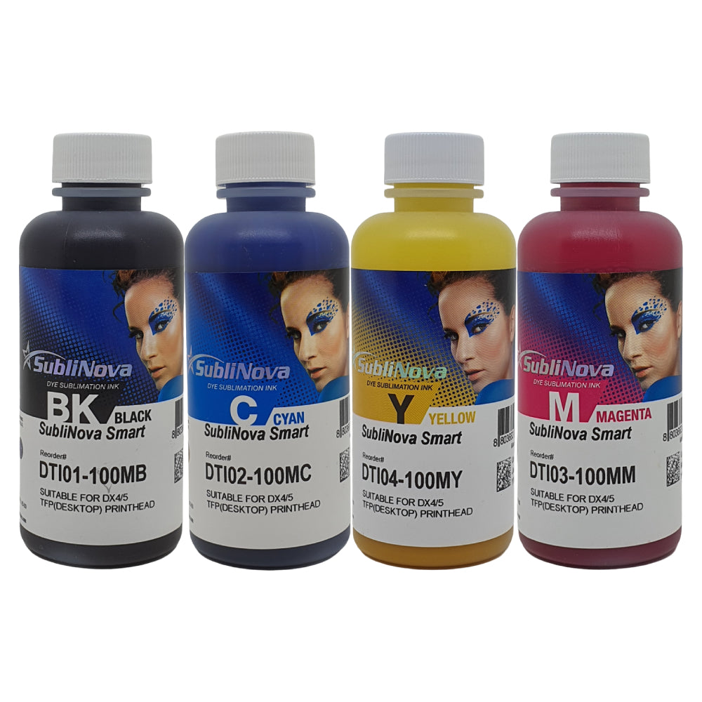 InkTec SubliNova Smart - Dye Sublimation Ink for Epson Printers - 1L - CMYK Set