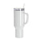 Mugs - STAINLESS STEEL - 40oz TUMBLER with Lid and Straw - WHITE