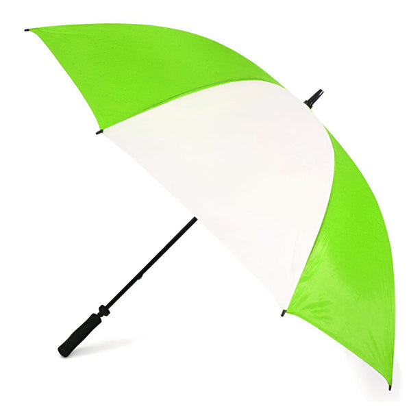 Umbrella - Large 60" Sublimation Golf Umbrellas - LIME GREEN / WHITE