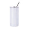 Bouteilles d'eau - Slim Inox - BLANC - Gobelet 600 ml avec paille