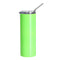 Water Bottles - Slim Stainless Steel - NEON GREEN - 600ml Tumbler with Straw