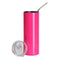 Water Bottles - Slim Stainless Steel - NEON PINK - 600ml Tumbler with Straw