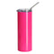 Water Bottles - Slim Stainless Steel - NEON PINK - 600ml Tumbler with Straw