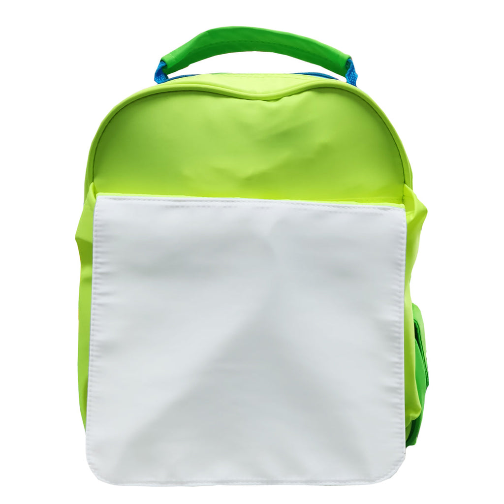 FULL CARTON - 20 x Neon Backpacks with Flap - Green and Blue Hi Vis - 33cm x 31cm x 8cm