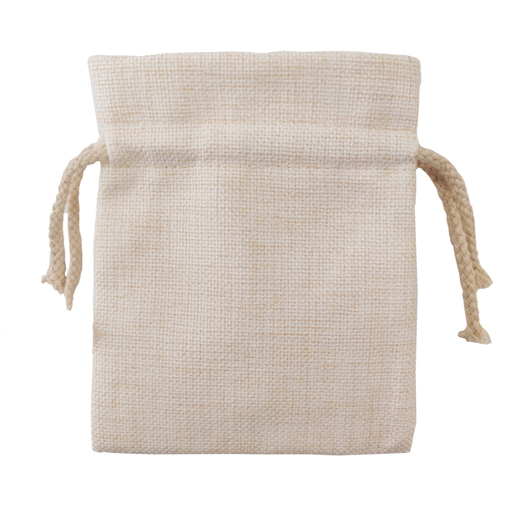 FULL CARTON - 100 x DOUBLE DRAWSTRING Bags - Thick Linen - 13cm x 18cm