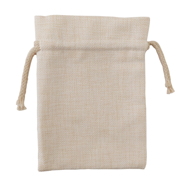 Bags - DOUBLE DRAWSTRING - Thick Linen - 12cm x 15cm - Longforte Trading Ltd