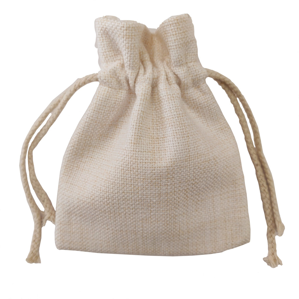 FULL CARTON - 100 x DOUBLE DRAWSTRING Bags - Thick Linen - 13cm x 18cm