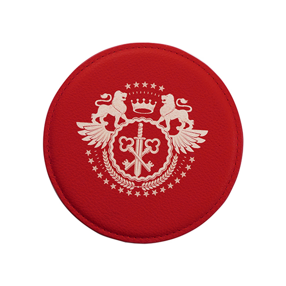 Engravables - PU LEATHER - Coaster - ROUND - 10cm - Red - Longforte Trading Ltd